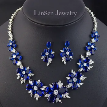 

New design luxury high quality red/green/white/blue flower bridal wedding jewelry sets,necklace earring jewelry set for brides