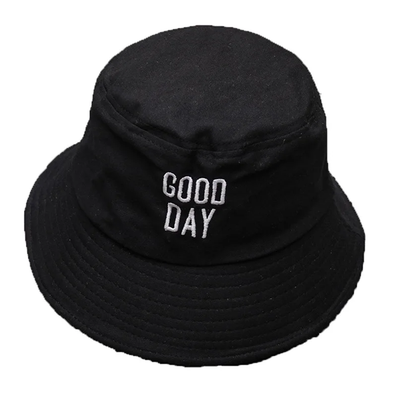 

Men Women Good Day Bucket Hat Hip Hop Fisherman Panama Hats Embroidery Cotton Outdoor Summer Casual Visor Bucket Cap