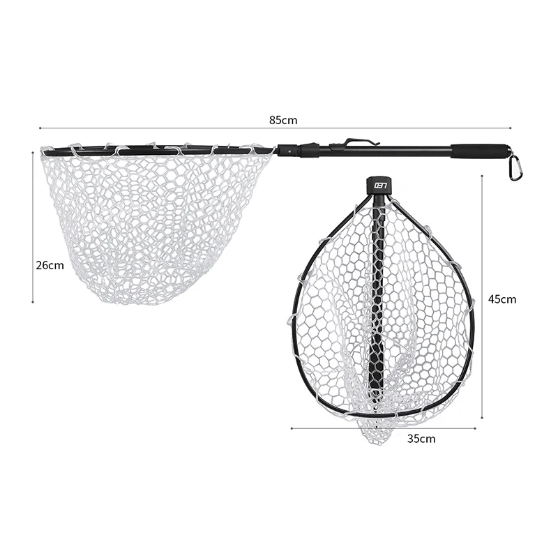 

Fishing Net Fish Landing Net Foldable Collapsible Pole Handle Durable Rubber Material Mesh Fish Net JT-Drop Ship