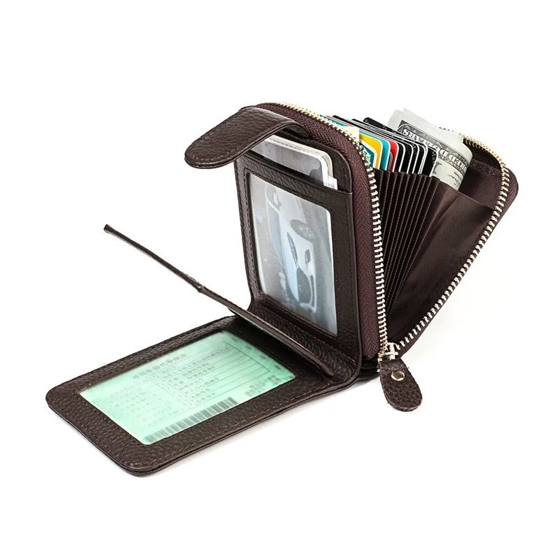 

Bank Credit Card Case ID Holders Rfid Wallet Driver License Pocket RFID Genuine Leather Unisex Business Card Holder Wallet