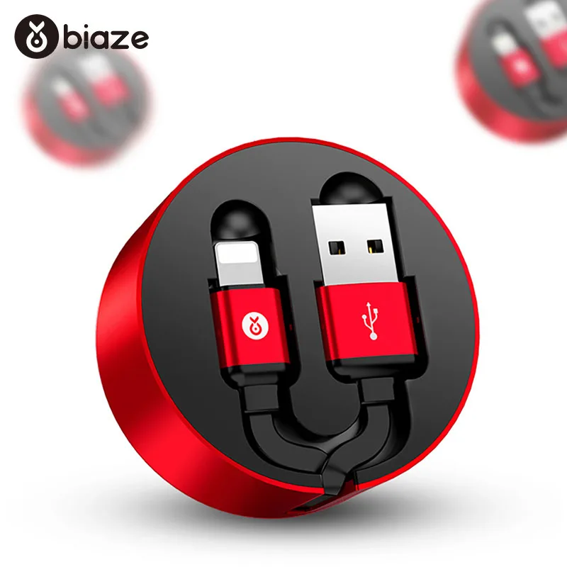 Выдвижной usb-кабель Biaze для iphone X 8 7 6 S Plus 5 для мобильного телефона, синхронизации данных, usb-кабель для зарядки для iPad, портативный зарядный кабель