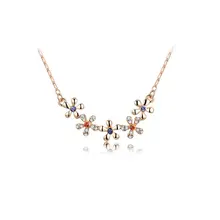 Fashion Small Choker Necklace Thin Chocker Chain Necklaces Rose Gold Color Metal Flower Short Necklace Women Girls Gifts 8