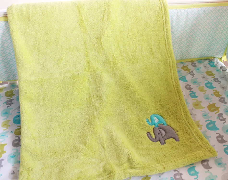 8 Pc Crib Infant Room Kids Baby Bedroom Set Nursery Bedding Blue Elephant Cot bedding set for newbo - 32819428881