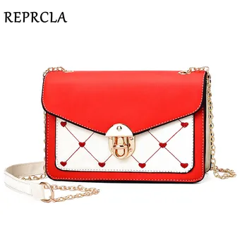 

REPRCLA New Brand Designer Crossbody Bags for Women Handbag PU Leather Shoulder Messenger Bags Chain Strap Ladies Purse