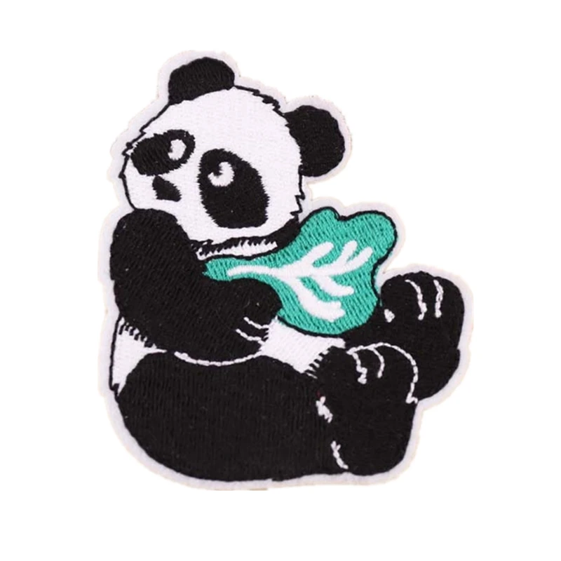 

Custom embroidery Patch lovely panda Iron On Patch Embroidered Applique Factory direct Welcome to customize your own patch