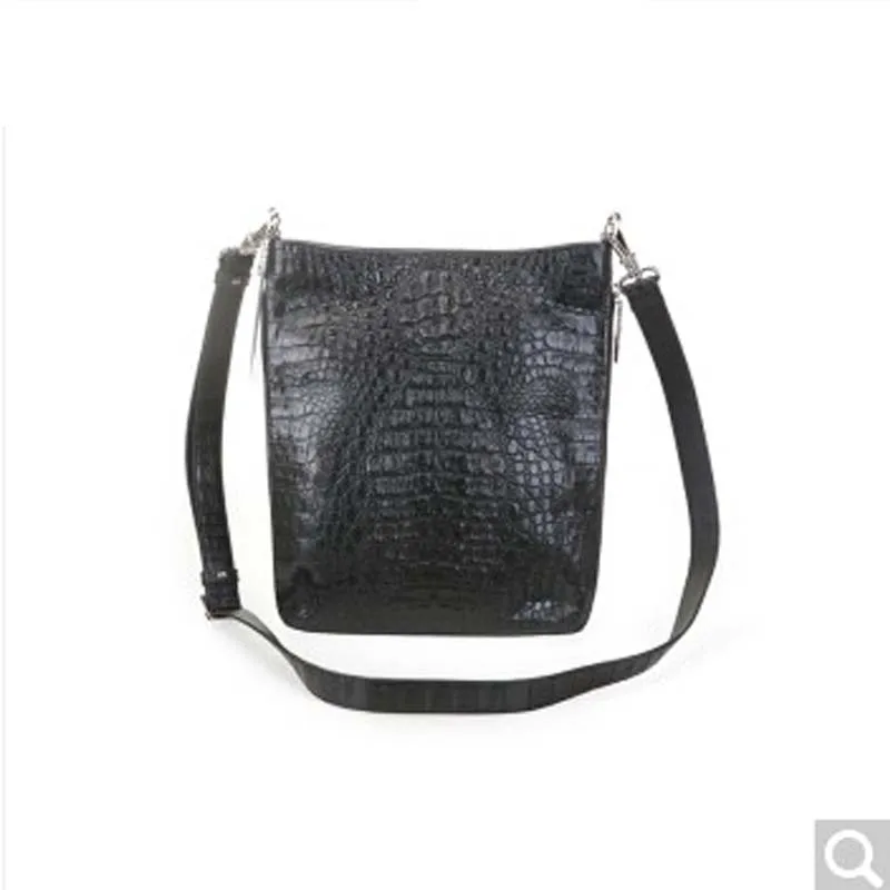 

River Thai origin crocodile leather men's casual oblique Bauke door crocodile back skin leather full import formalities complete
