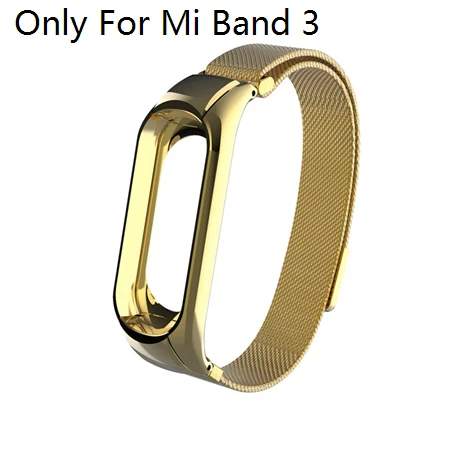 Mi Band 4 металлический ремешок для Xiaomi mi Band 4 3 mi lanese Loop Магнитный браслет из нержавеющей стали ремешок для mi Band 3 mi Band 4 - Цвет: Gold