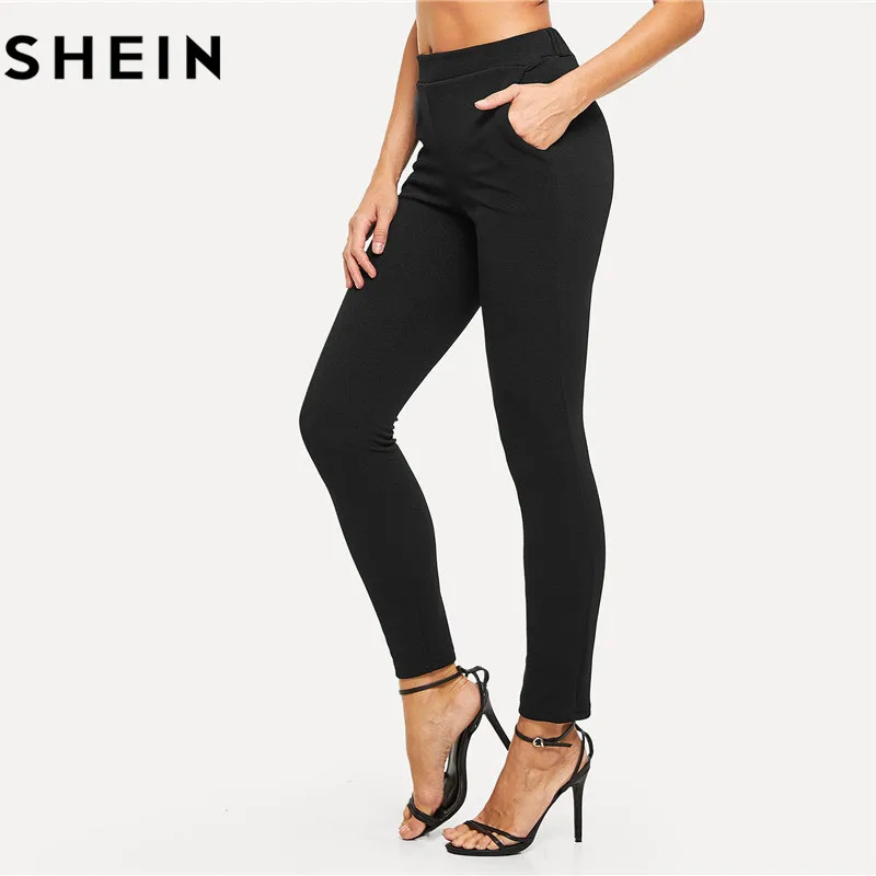 Женские облегающие брюки SHEIN элегантные офисные карандаш со средней талией и