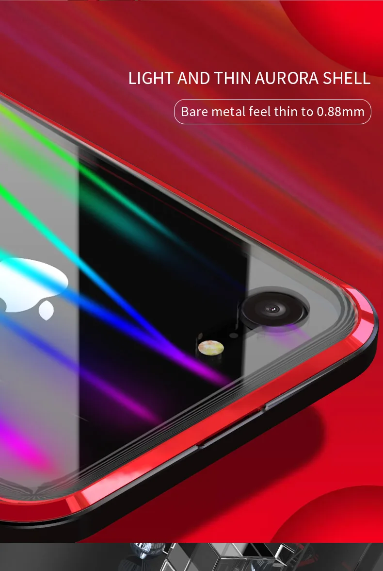 LUPHIE Colorful Laser Aurora Case For iPhone X 8 7 Plus Luxury Glass Case (6)
