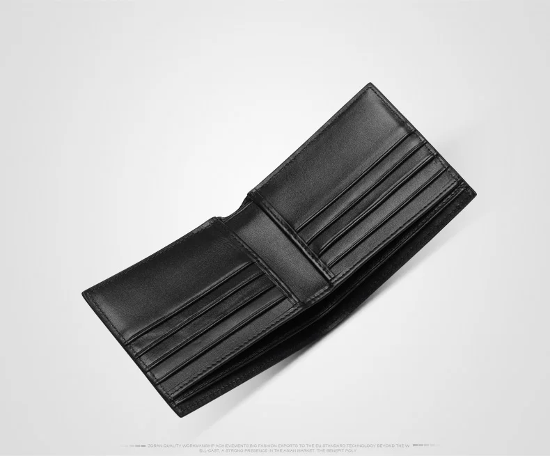 Men Wallets 100% Leather Top Baby Cow Leather Short money clip Fashion Woven Luxury Brand Wallet Simple Business 2021 New Spot