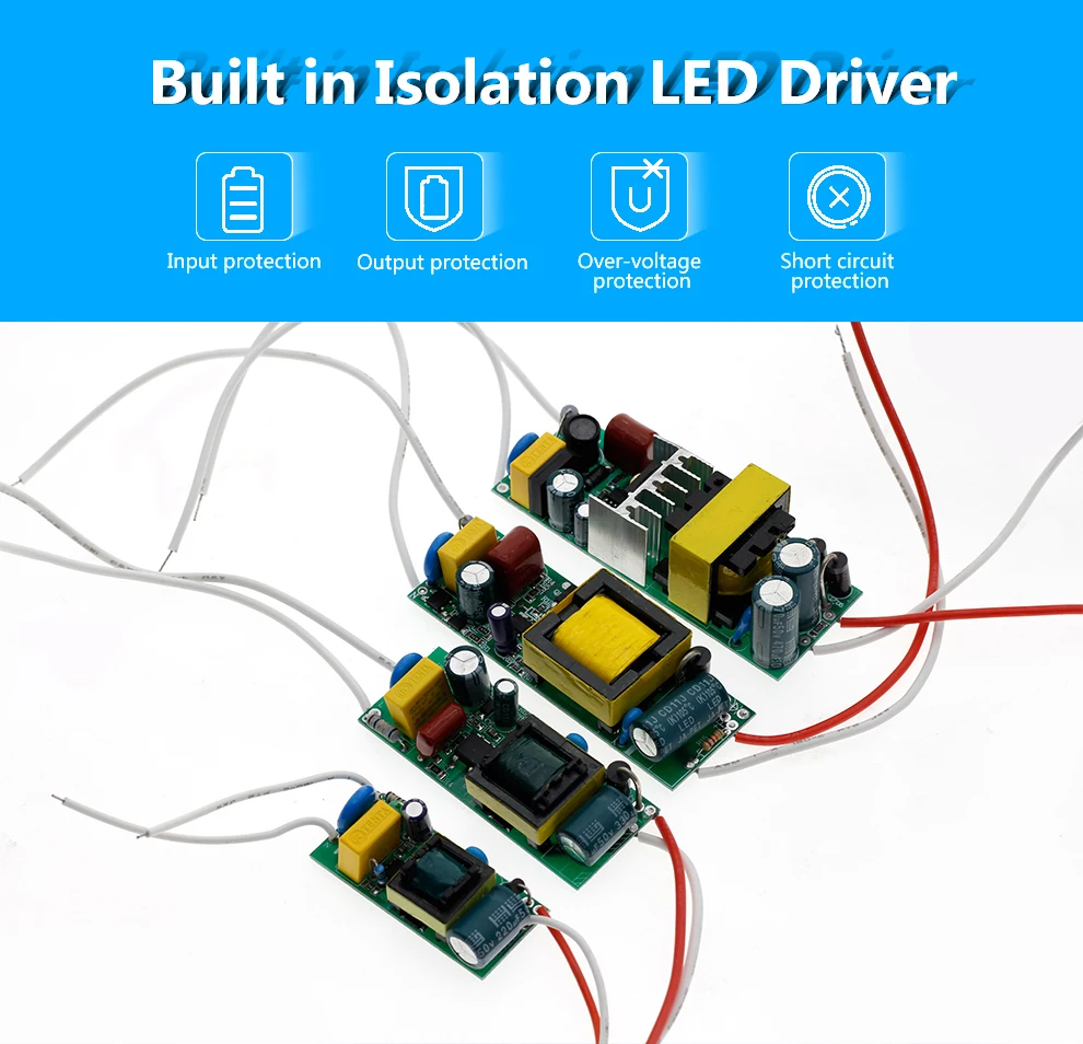 Изоляционный светодиодный драйвер 1-3 Вт 4-7 Вт 8-12 Вт 18-25 Вт 25-36 Вт постоянный превосходный источник питания встроенный трансформатор освещения