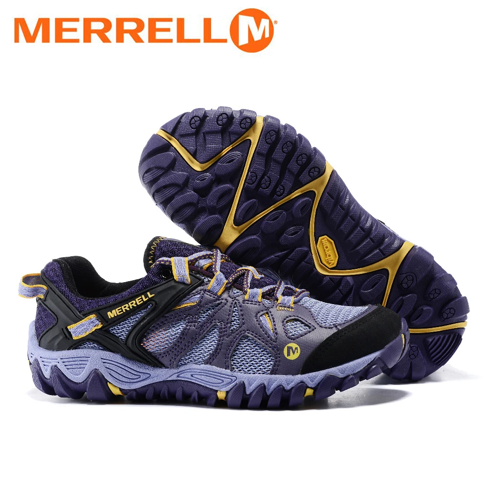 Merrell zapatos de malla transpirables para mujer, zapatillas de senderismo ligeras para montañismo, Trek, Aqua, de secado rápido, para deportes al aire libre, color rosa y morado|hiking shoes|merrell womenshoes hiking -
