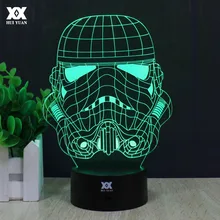 Звездные войны клонов 3D лампа Имперского штурмовика Новинка Ночные светильники светодиодные настольные украшения Настольные лампы Хуэй Юань Марка