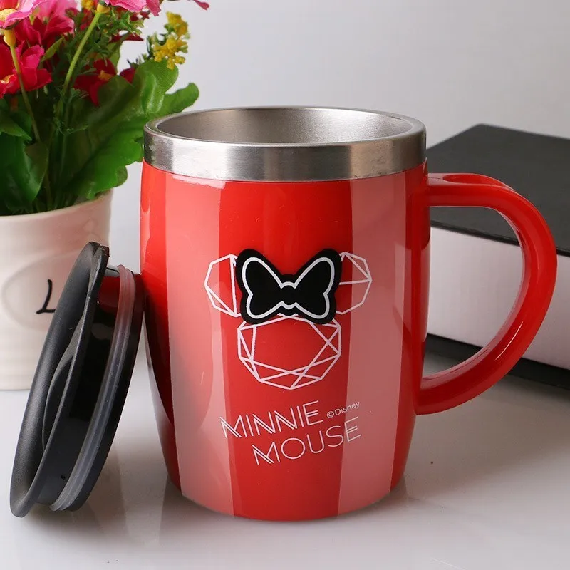 Criança com Tampa de Isolamento Lidar com Copo Copos de Leite Presentes de Aniversário Disney Caneca Mickey Mouse Inoxidável Escritório Antiderrapante Café 2020 4 tampa de isolamento inoxidável lidar com copo