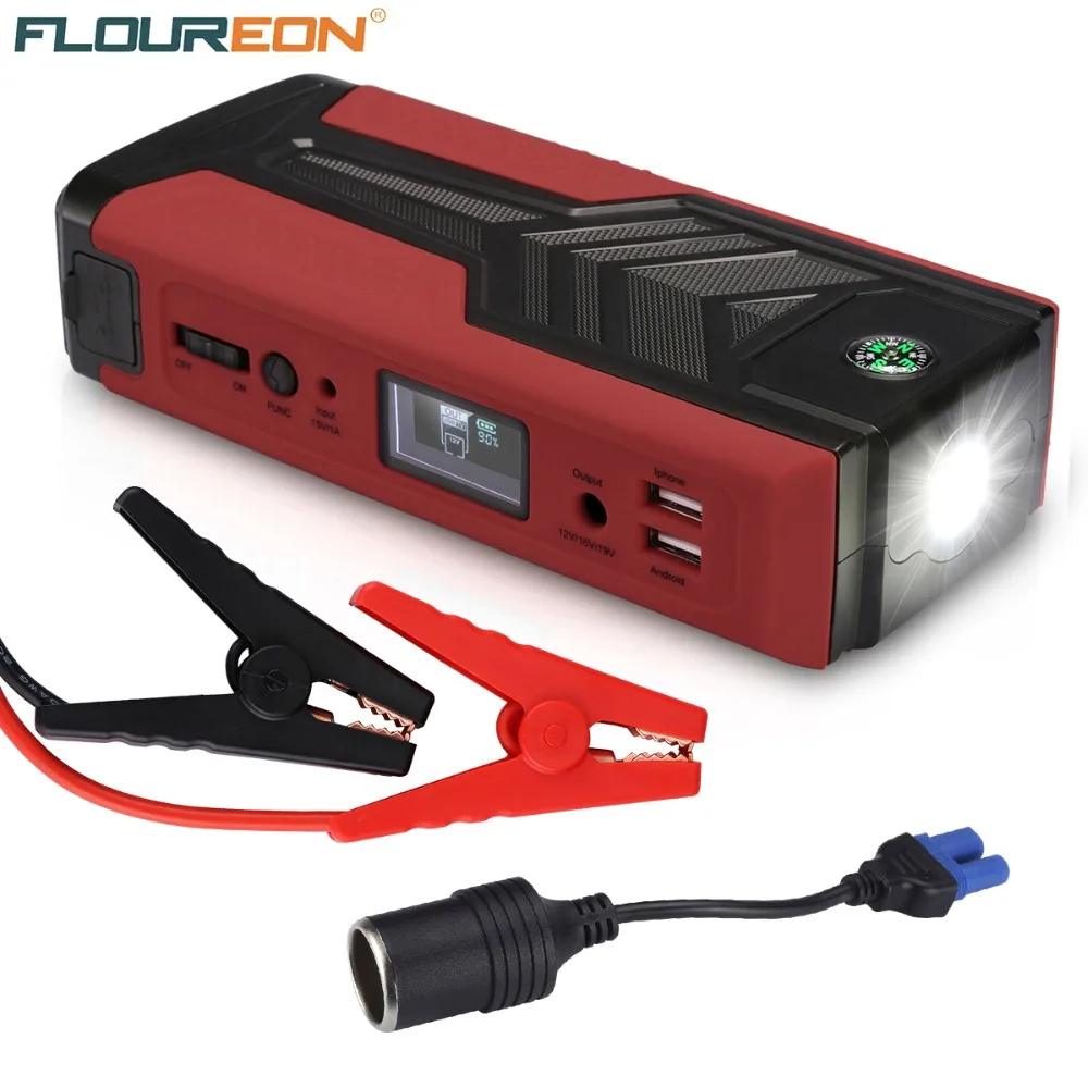 Floureon X810 18000mAh 500A пиковый портативный автомобильный стартер USB внешний аккумулятор