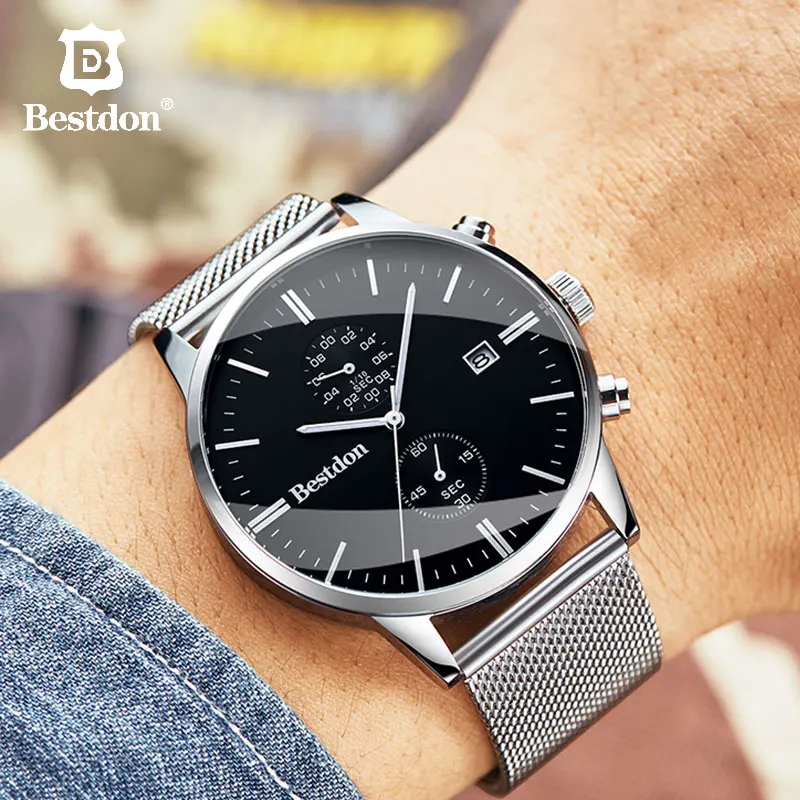 

Switzerland Brand Mens Watches Bestdon Top Luxury Brand Fashion Chronograph Watch TikTok 2019 Waterpoof Sports Relogio Masculino