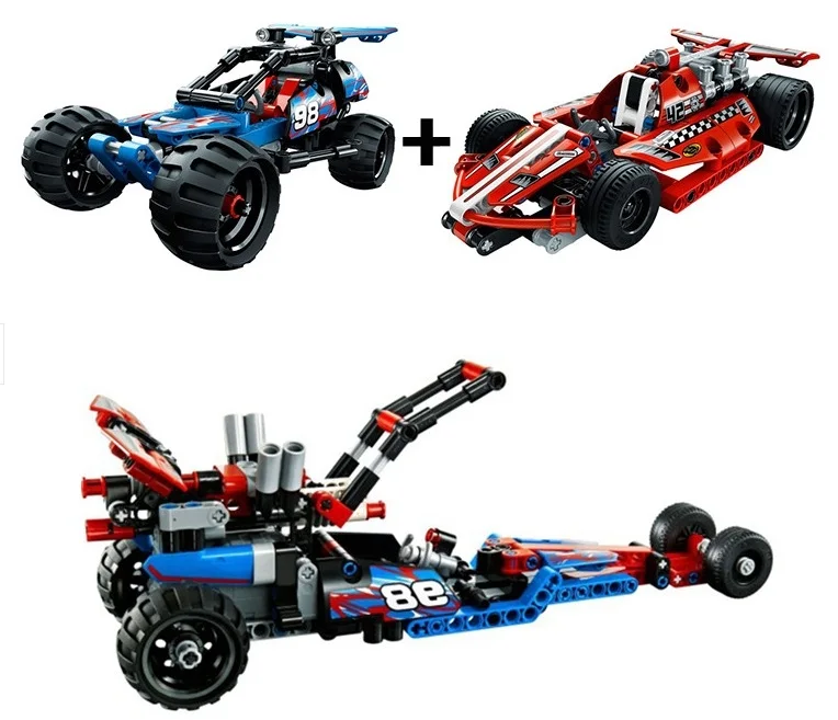 

3411 3412 Technic Warrior Off-Roader Racer Car Model Building Blocks Enlighten Action Figure Toys For Children Compatible Legoe