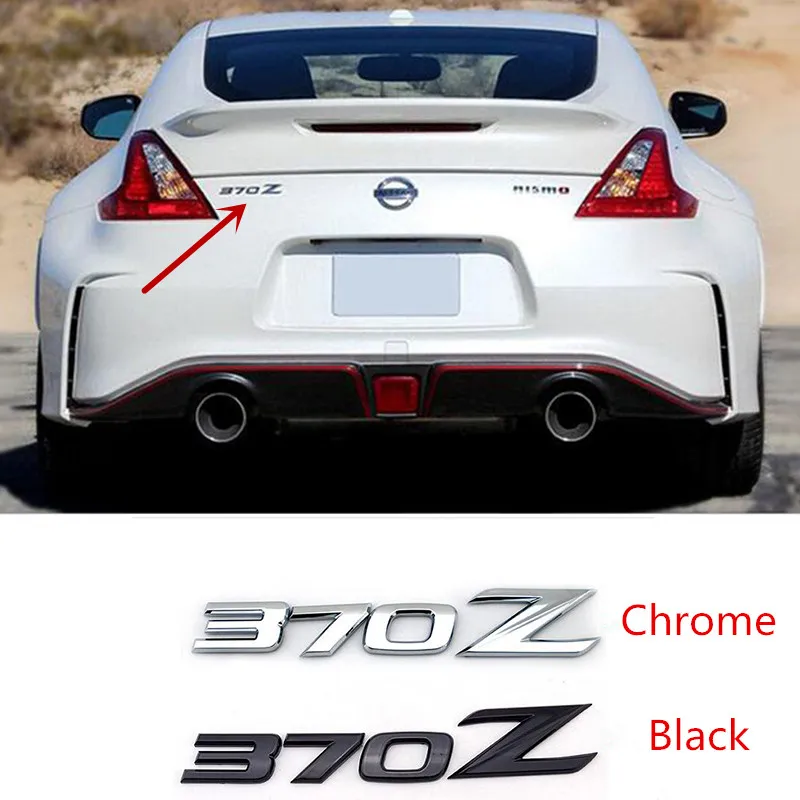 

For Nissan 370Z ABS Chrome With Black Rear Emblem Logo Badge Sticker Car Styling