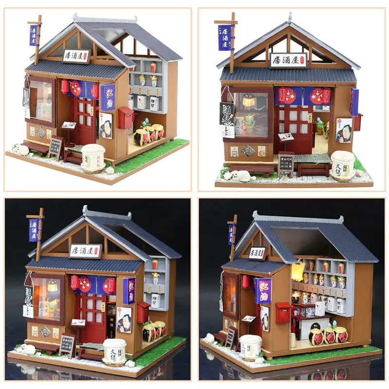 DIY Wooden House Miniaturas with Furniture DIY Miniature Dollhouse Kit Liquor Store Toys for Children Christmas Gift M037 DIY Wooden House Miniaturas with Furniture DIY Miniature Dollhouse Kit Liquor Store Toys for Children Christmas Gift M037