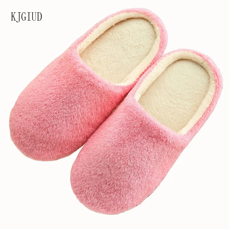 

2019 New Ladies Home Indoor Soft Bottom Slippers Male Couples Silent Plush Non-slip Wooden Floor Cotton Slippers Women Pantufa