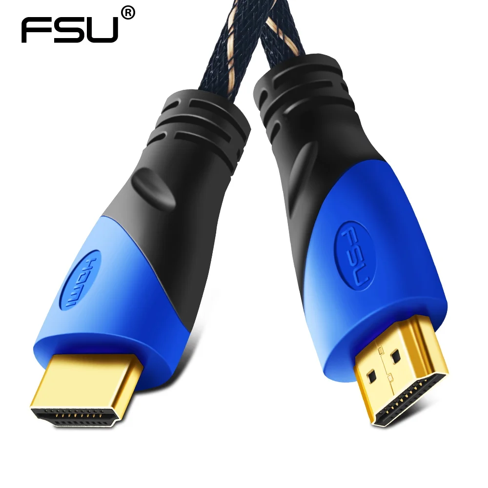 FSU тонкий Высокоскоростной HDMI кабель позолоченное соединение с Ethernet 1080P цифровой кабель, 0,5 м, 1 м, 1,5 м, 2 м, 3 м, 5 м, 8 м, 10 м, 15 м