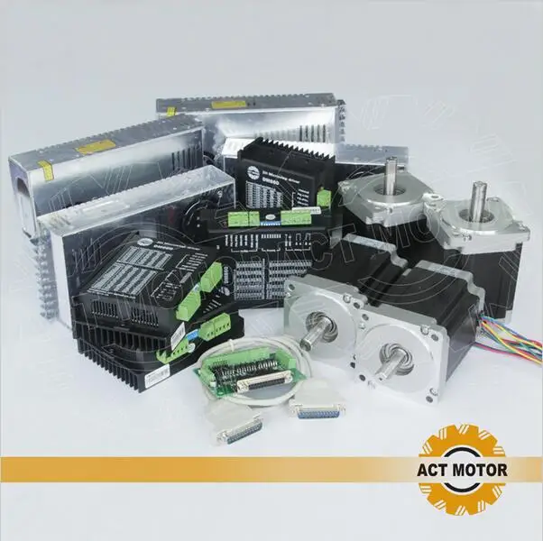 Great CNC!ACT 4Axis Nema34 Stepper Motor 34HS1456 1232oz 116mm 5.6A+4PCS Driver DM860 80V 256Micro+ Power US CA DE JP Free | Обустройство