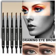 Для женщин бровей комплект подводок для глаз Красота автоматический карандаш для подводки глаз ручка с Кисть Косметика Макияж X2