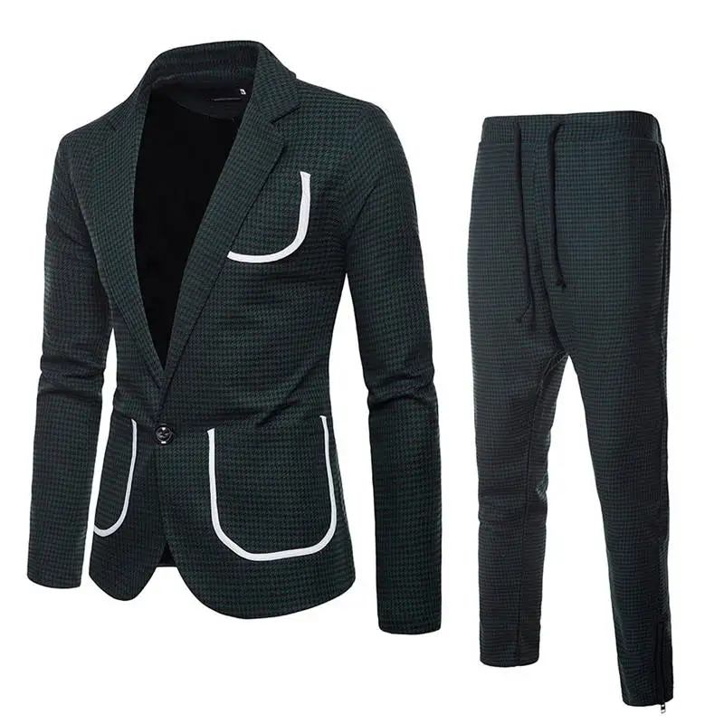 Men’s Suit Slim 2-Piece Suit Blazer Business Wedding Party Jacket Coat & Pants Offices Classic Suit Formal Jacket Man L15# (3)