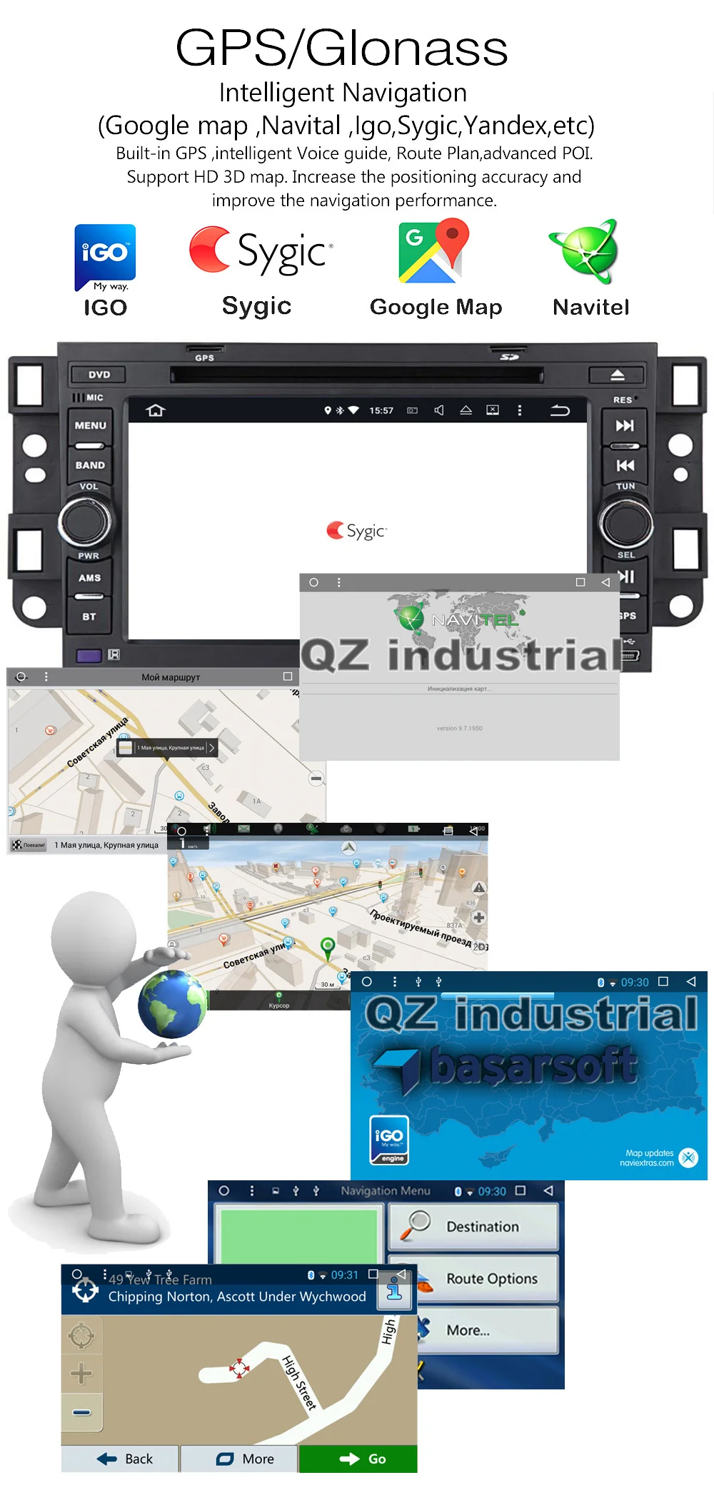 Flash Deal QZ industrial HD 7" Android 8.1 for Chevrolet epica aveo capativa tosca Car DVD player Navi GPS 3G 4G WIFI Radio RDS BT SWC Map 11
