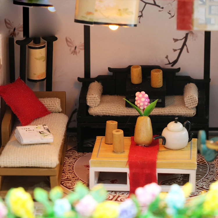 Wooden DIY Doll House Miniature Puzzle Assemble 3d Miniaturas Dollhouse Kits Toys For Children Gift Auspicious Sign Loft Wooden DIY Doll House Miniature Puzzle Assemble 3d Miniaturas Dollhouse Kits Toys For Children Gift Auspicious Sign Loft