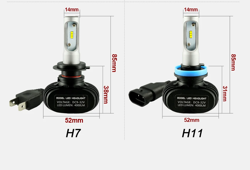 Hlxg 2 шт. 12 В 880 лм 50 Вт H1 H7 H27 9005 Led H3 Автомобильные фары CSP авто лампы H11 9006 HB3 автомобильные светодиоды Противотуманные фары HB4 Автомобильные фары