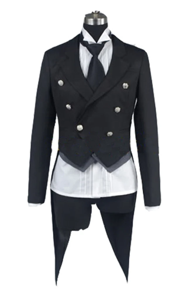 Black Butler Cosplay Costume Kuroshitsuji Sebastian Black Uniform