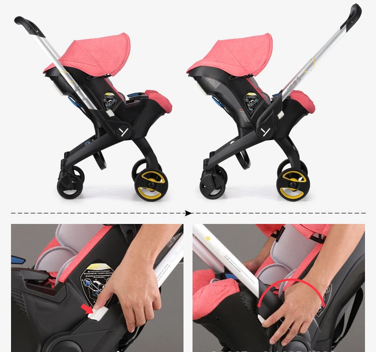 Excellent Bicycle Stroller Safety Seat Two-way Four-in-one Multi-purpose Cart Light Stroller Foldable Cart 11