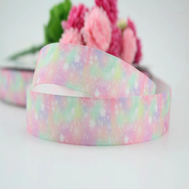 

10 yards 1-1/2"(38mm) rainbow colored stars grosgrain ribbon bow tie gift packaging fabric