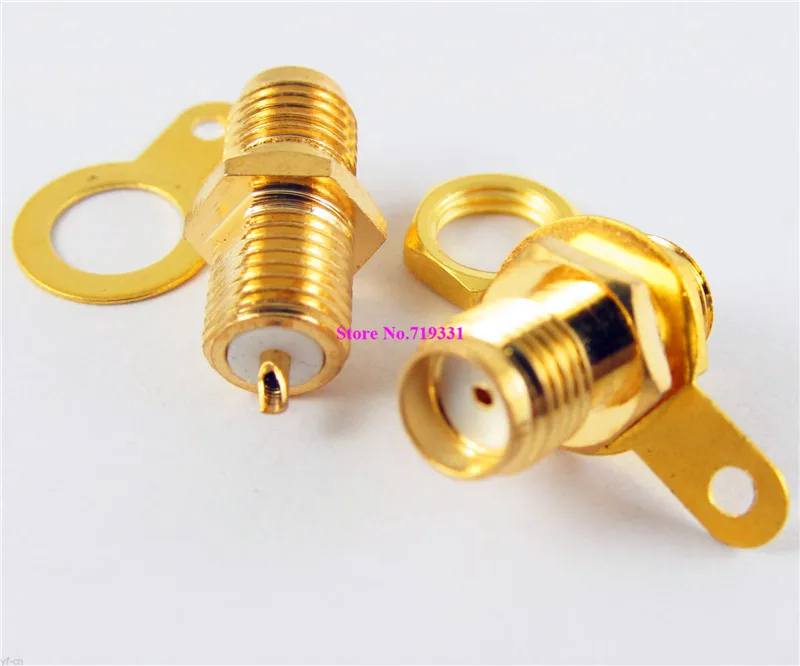 

6pcs RF adapter connector SMA Female Panel Mount with nut bulkhead handle Solder