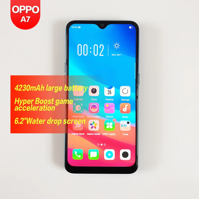 

OPPO A7 Original Global ROM 6.2 inch Smart phone 1520*720 Android SDM450B Octa Core 1080P 13MP+2MP Front & Back cameras