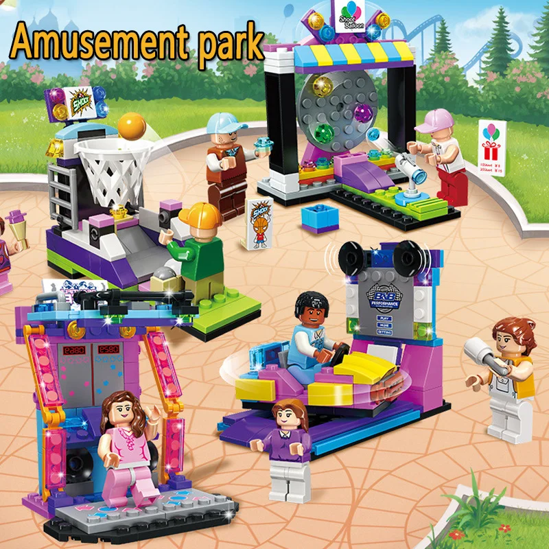 

Girl Friend Series Amusement Park Racing Shot Creator Dancing Diy Model Building Blocks Bricks Kids Toy Birthday Gifts