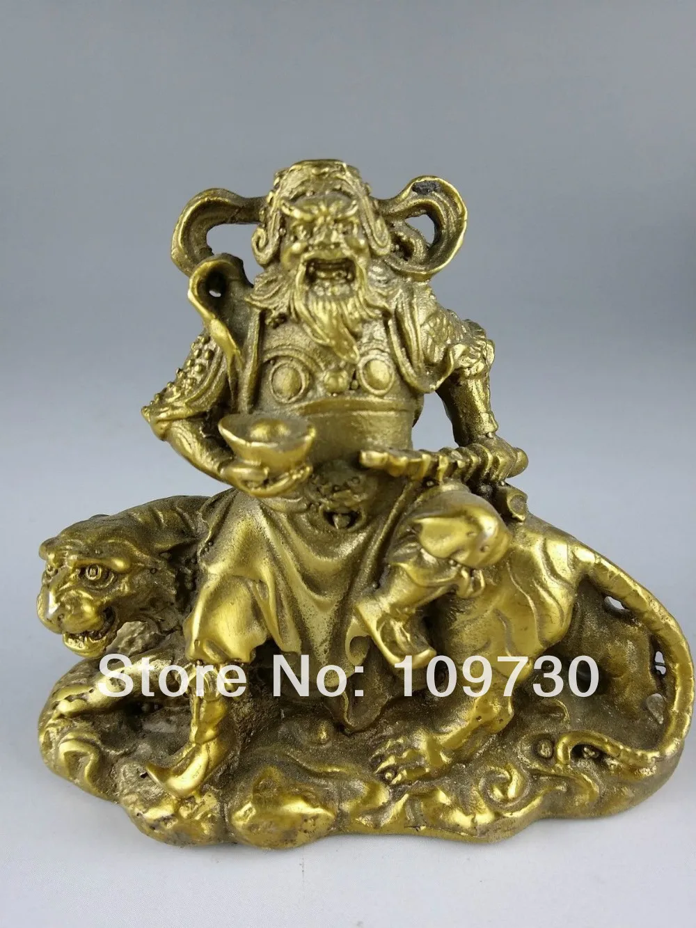 

001057 Exquisite China Bronze Wealth Evil spirits Uranus Tiger Statue