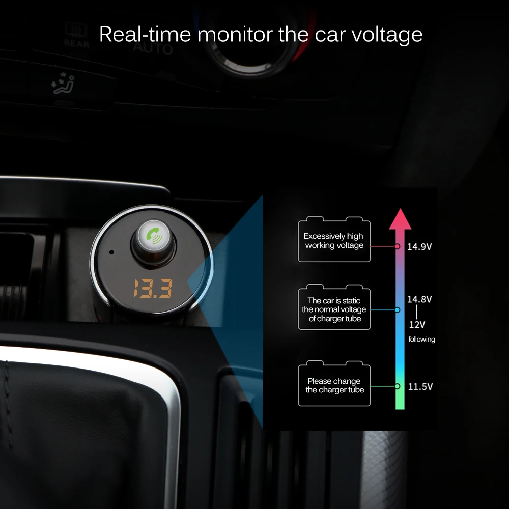 ONEVER Беспроводной Bluetooth fm передатчик модулятор автомобильные Радио адаптер