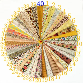 

yellow Fabric Patchwork For Sewing Scrapbooking Tissu Quilt Pattern Floral Textile Tablecloth Needlework Scraps Yellow Series