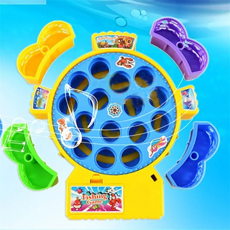 Электронная игра-рыбалка игрушка набор вращающийся музыкальный магнит рыба Juguetes Электрические Пластиковые забавные Развивающие игрушки для детей Детский подарок