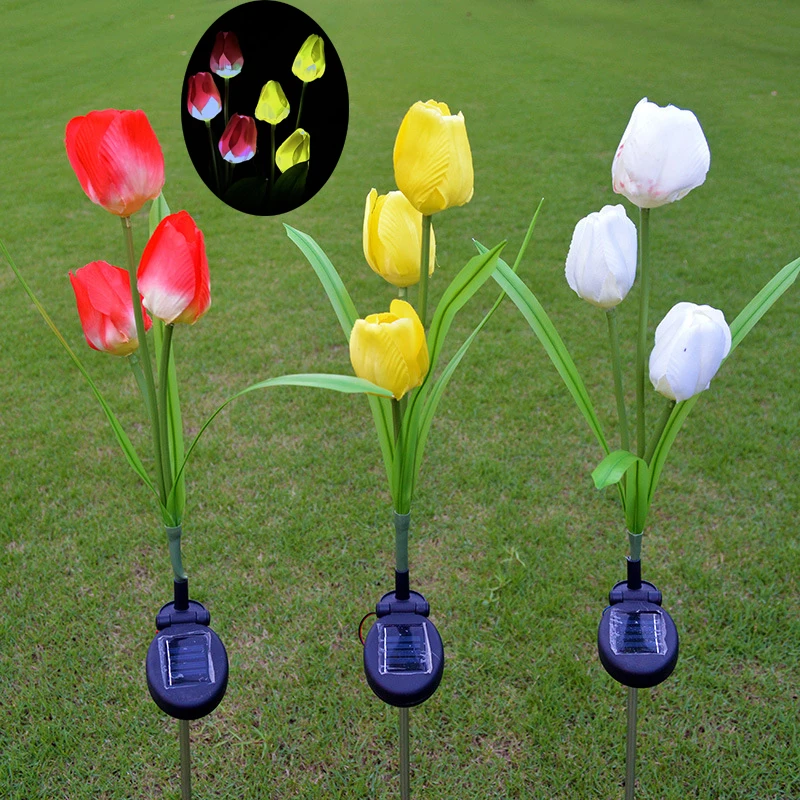 Waterproof Solar Powered LED Garden Lights Tulip Shaped Solar Lights