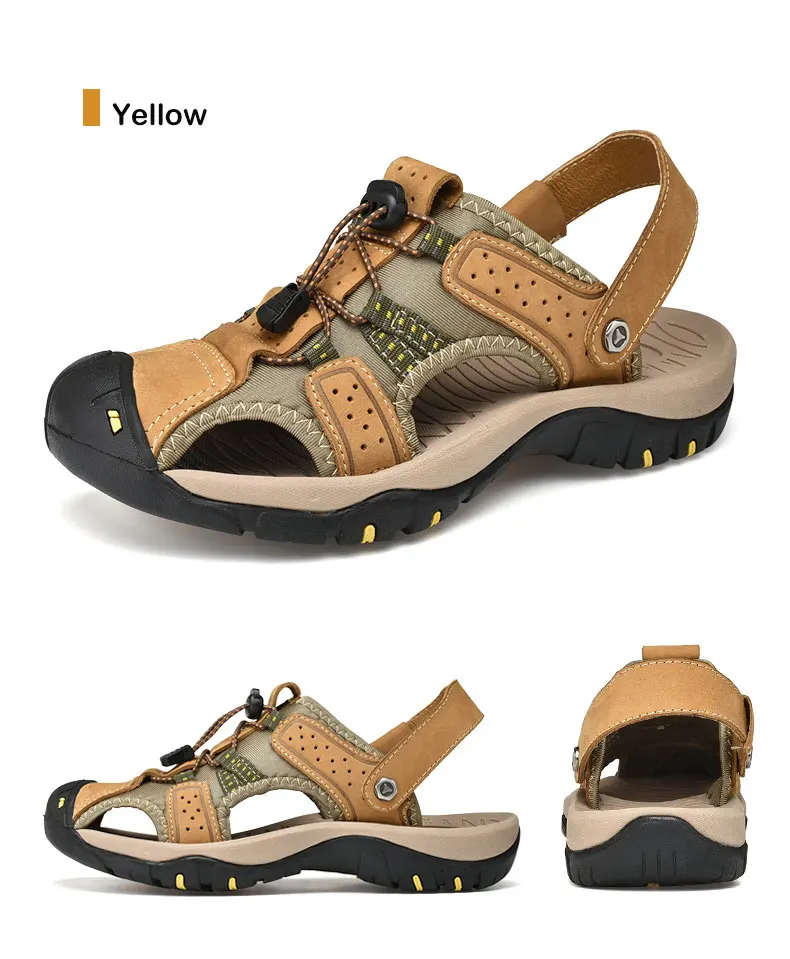 Vanmie/ сандалии мужские кожаные летние пляжные сандалии для мужчин сандалии-гладиаторы летняя спортивная обувь для улицы Большие размеры 38-47