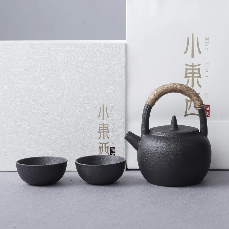  Zen Japanese Coarse Pottery Portable Kung Fu Tea Set Teapots Teacup Tea Cans Creative Ceramics Home