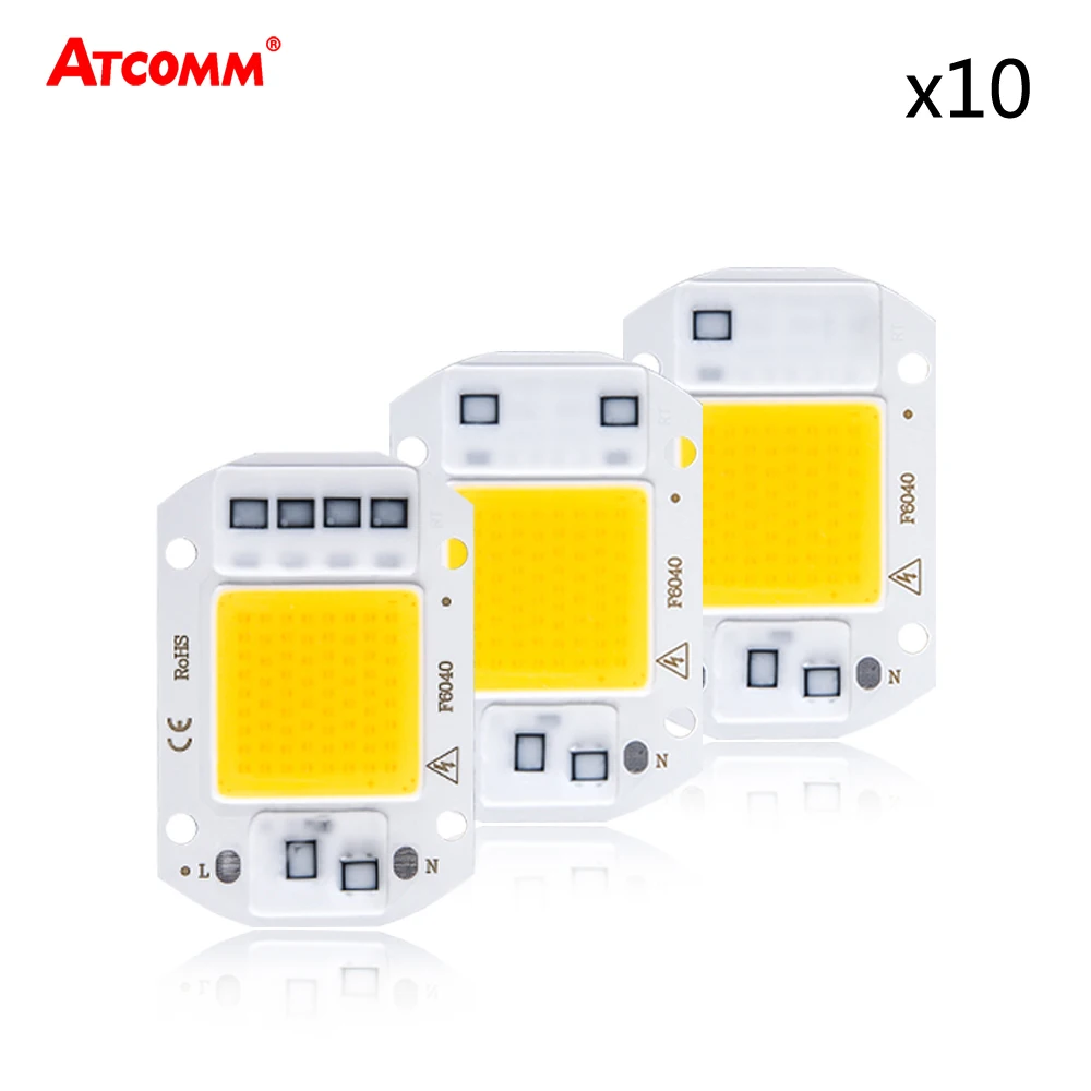 

10pcs 20W 30W 50W COB LED Chip Lamp 220V 110V LED Diode Array Matrix High Lumen No Flicker DIY Floodlight Spotlight Source