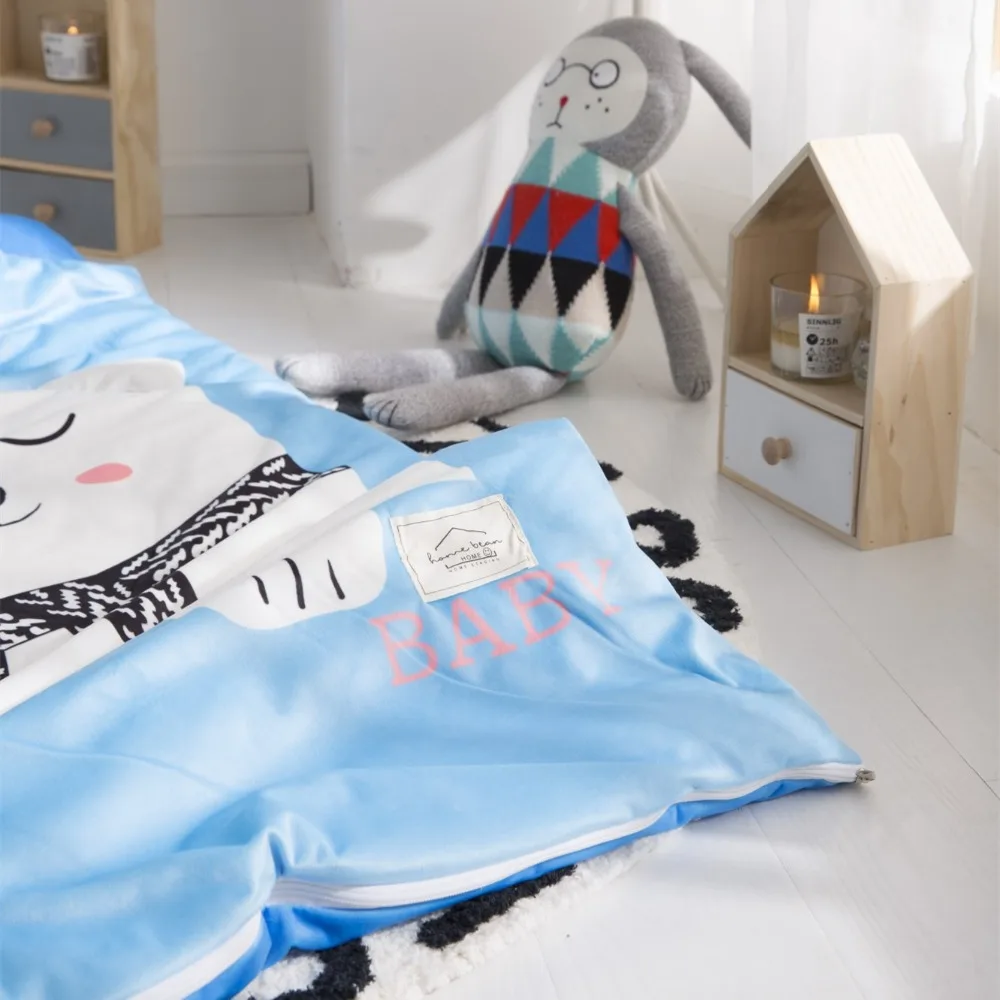 150cm*70cm Kid Sleeping Bag Thicken Quit with Pillow Warm Envelope for Bedroom Multifunctional Children Sleeping Bag