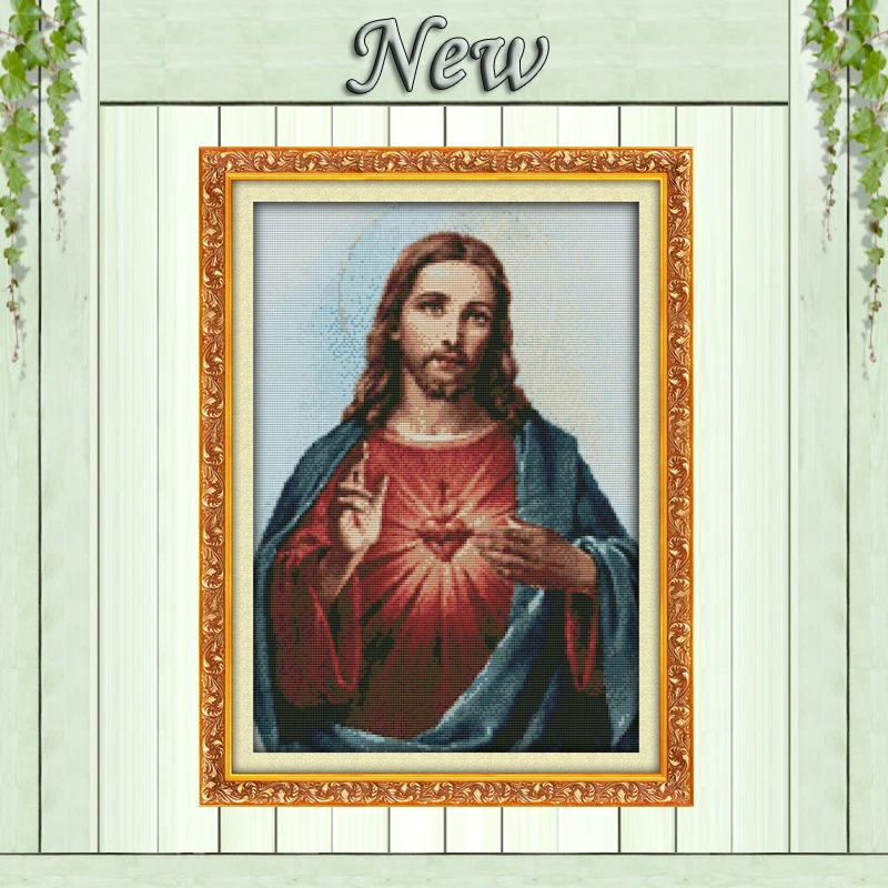 

Sacred Heart Jesus Christian Madonna Decor 11CT counted print on canvas DMC Cross Stitch kits 14CT needlework Set DIY embroidery