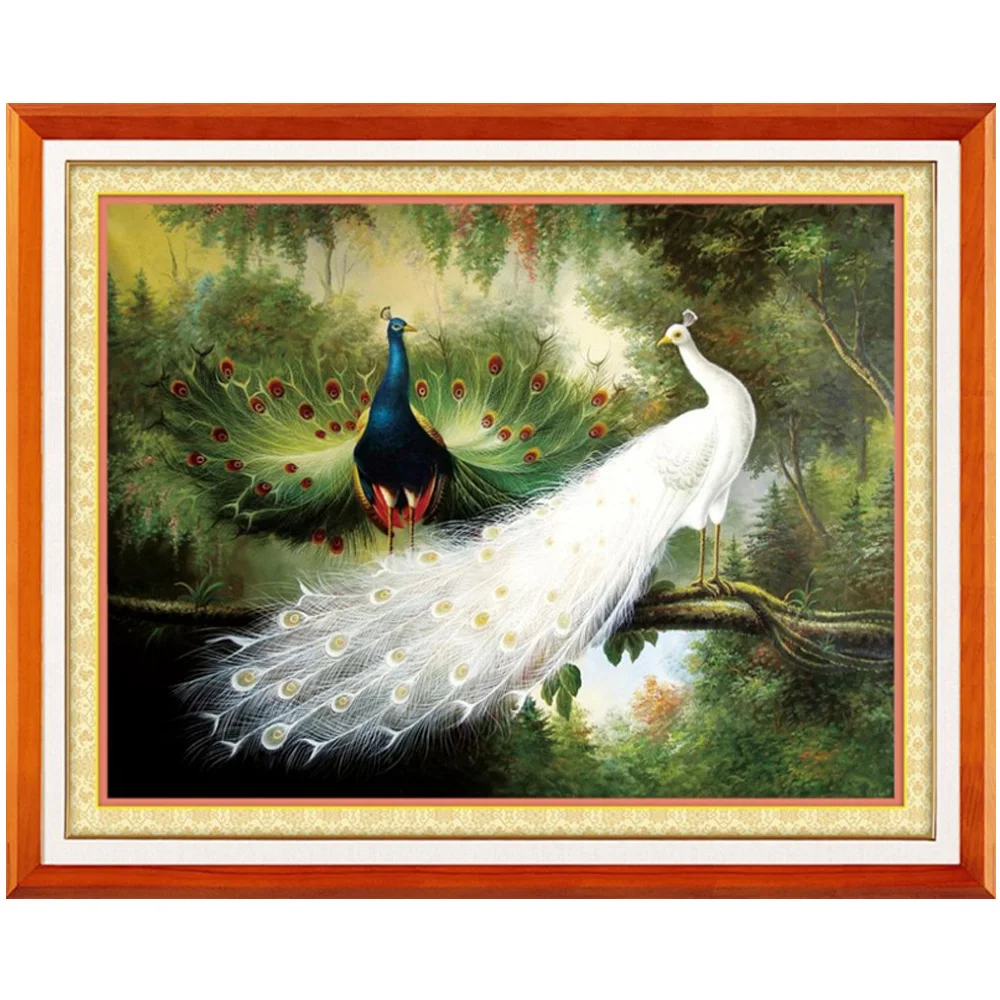 

DIY Diamond Embroidery 6D Cross-Stitch Mosaic Painting With Diamonds Digital Printed Tape Animals Peacock Needlework Y241
