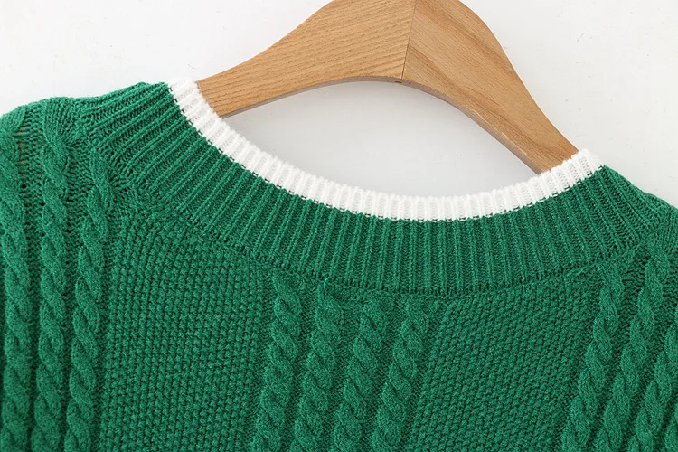 Green Sweater Women V-neck Plus Size 5XL Long Sleeve Casual Warm Autumn Winter Sweater Knitting Pullovers KKFY2613