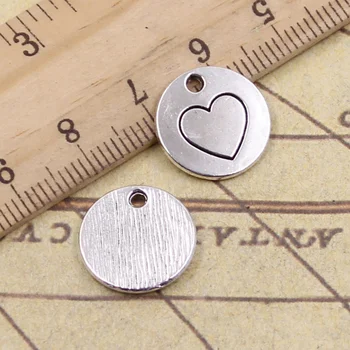 

10pcs/lot Charms Heart 15x15mm Tibetan Pendants Crafts Making Findings Handmade Antique Jewelry DIY For Necklace